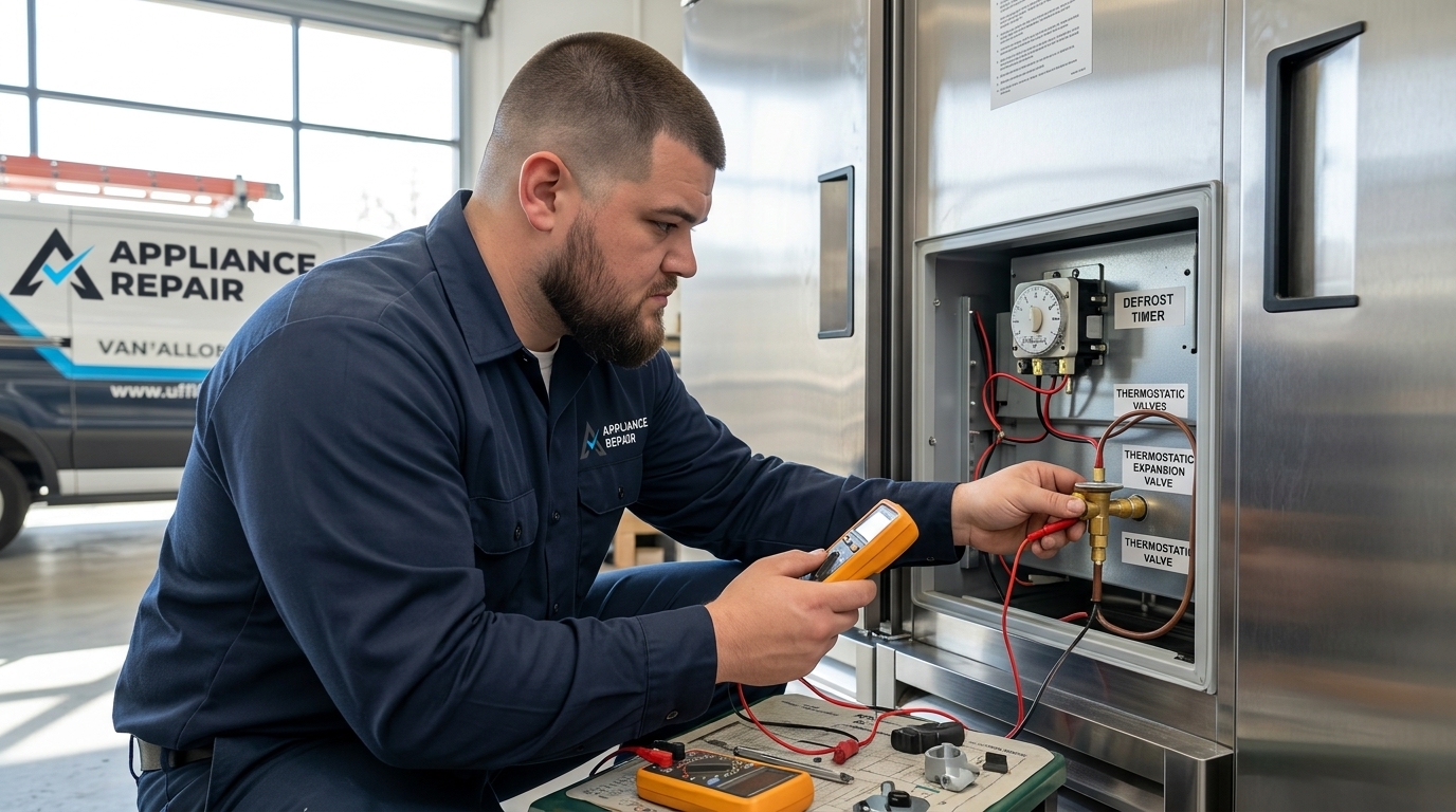 Licensed master technician performing Range Repair diagnostic test in San Diego